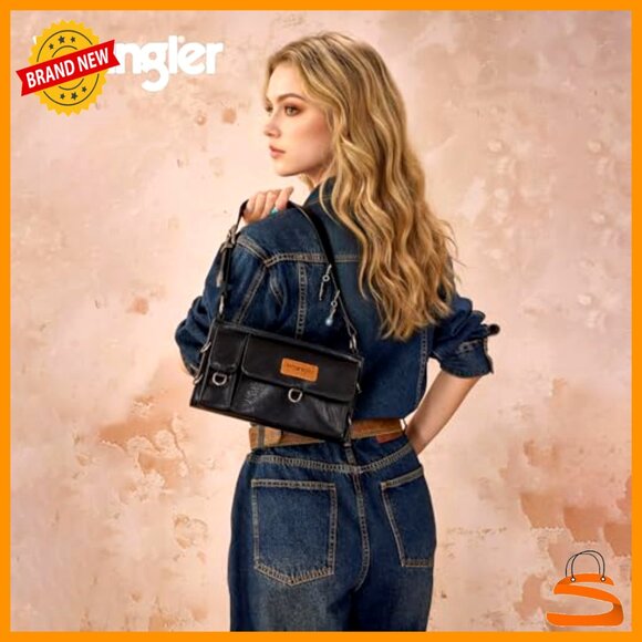 Small Shoulder Bag with Detachable Charms, Multiple Pockets, Faux Leather - Picture 2 of 7